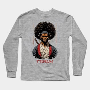 Afro Samurai - Gift Idea, for Christmas, for Birthday, for Kids, for Women, for Men, Afro Hair, Black, Proud, Japanese Martial Arts, Lover, Ninja, Mask, Dojo, Women, Karate, Judo, Kickboxing, Boxing, Aikido, Taekwondo, Jiu-jitsu, Long Sleeve T-Shirt